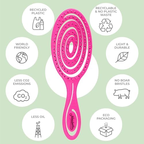 Ninabella Detangler Brush - No Tangle Hair Brush for Women, Fine, Thick and Long Hair - Hairbrush for Wet and Dry Hair, Gentle on the Scalp - Neon Pink - Image 5