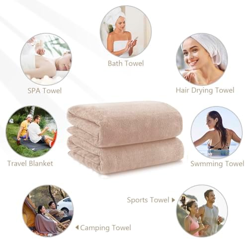 Orighty Bath Towels, Soft Feel Bath Towel, 2 Pack (27'' x 54'') - Image 7