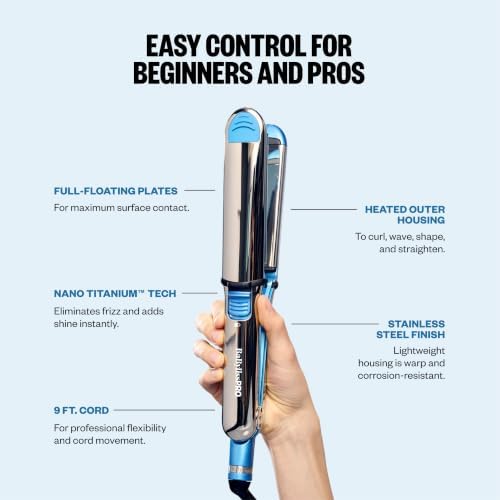 BaBylissPRO Nano Titanium Prima Ionic Hair Straightener – Professional Flat Iron & Curling Iron in One for Stylists, Pro Styling Hair Tool - Image 5