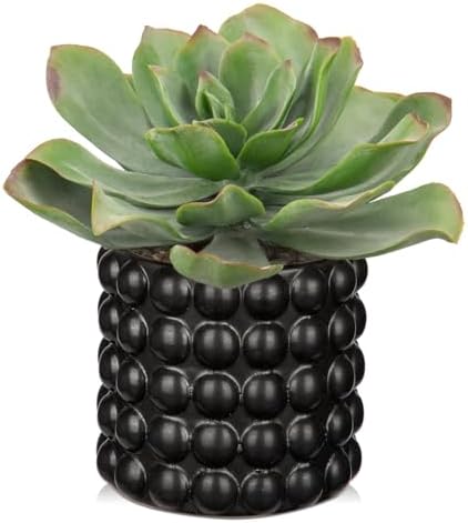 Briful Succulents Plants Artificial for Home Decor, Realistic Potted Fake Plant, Bubbled Plant Pot, Cute Succulents Faux Plant, Shelf Tables Decor, Modern Farmhouse Home Decorations by Briful