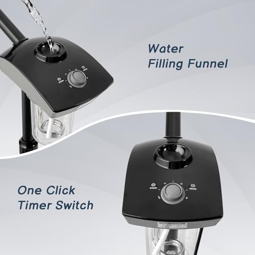 Winado Professional Facial Steamer Machine, Esthetician Steamer Humidifier Face Spa, Hot Ionic Mist Face Steamer for Home Beauty Salon, Personal Skin Care Deep Cleaning, Black - Image 3