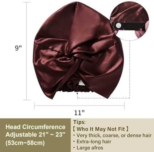 ZIMASILK 22 Momme 100% Mulberry Silk Bonnet for Sleeping Women, Burgundy - Image 5