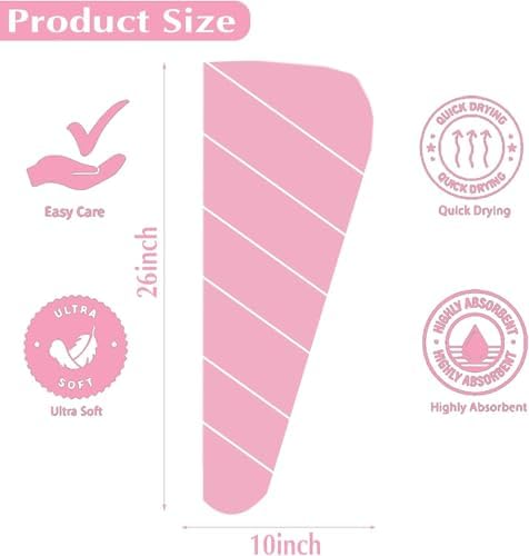 3 Pack Microfiber Hair Towel Wrap for Women, Fast Drying Hair Turban with Button, Anti-Frizz Large Hair Towel for All Hair Styles, Soft & Absorbent Hair Drying Towel - Image 2
