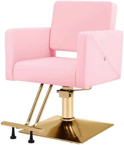 Artist hand Hair Salon Chair Pink and Gold, Hydraulic Styling Chair by Artisthand