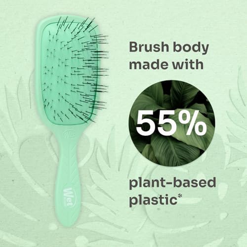 Wet Brush Go Green Thick Hair Paddle Detangling Brush, Green - Ultra-Soft IntelliFlex Bristles With AquaVent - Gently Loosens Knots While Minimizing Pain - Curly, Coarse, Long Hair (Pack of 2) - Image 5