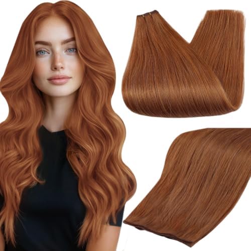 Full Shine Genius Weft Hair Extensions Human Hair for Women 18 Inch 80g by FullShine