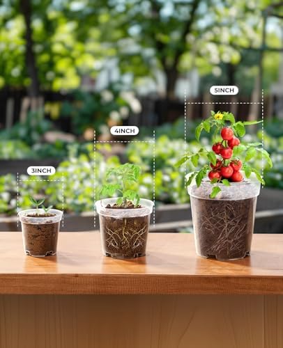 homenote 3/4/5 Inch Clear Nursery Pots with Drainage and 20 Labels (30 Pcs) - Image 4