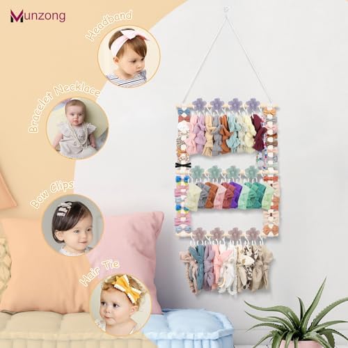Munzong Headband Holder, Beige Bow Organizer for Baby Girls Bows Holders - Image 6