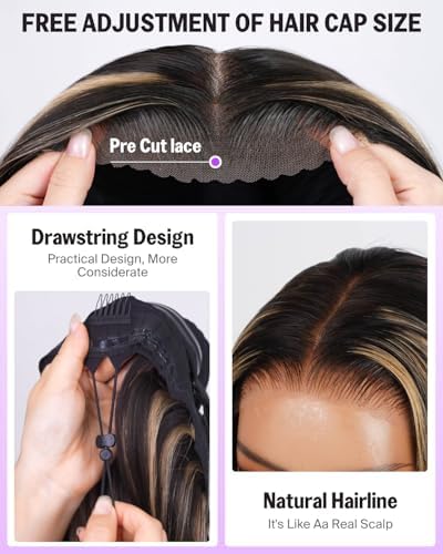 6x5 Highlight Lace Front Wig Human Hair 20 Inch Straight - Image 3