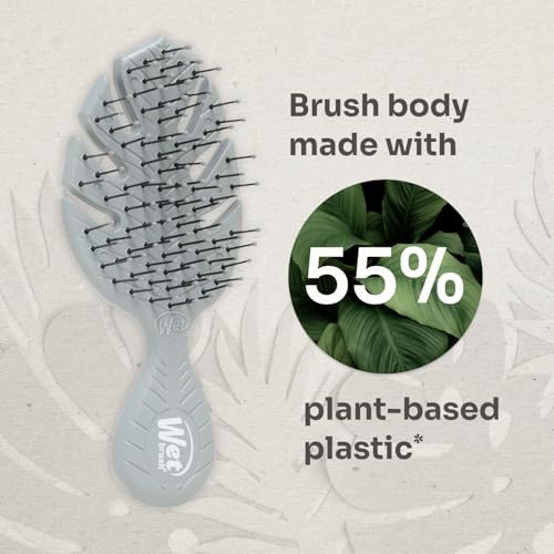 Wet Brush Go Green Mini Detangler, Grey - Detangling Travel Hair Brush - Ultra-Soft IntelliFlex Bristles Glide Through Tangles & Gently Loosens Knots While Minimizing Pain, Split Ends & Breakage - Image 6