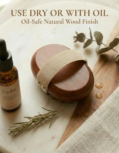 Wooden Meridian Massage Brush - Cepillo de Masaje & Wooden Hair Comb for Gentle Lymphatic Drainage, Oil-Safe Natural Wood Body & Scalp Brush with Cushioned Teeth, Self-Care Gift for Women - Image 4