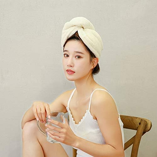 Microfiber Hair Drying Wrap Towel for Women Turban Fast Dry White - Image 3