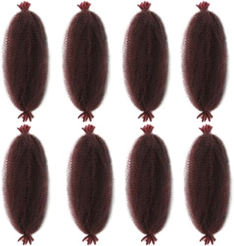 18 Inch Pre-Separated Springy Afro Twist Hair 8 Packs Pre-Fluffy Natural Curls are Perfect for Marley Crochet Hair Suitable for Black Women (T1b/Bug, 18 Inch (Pack of 8)) - Image 5