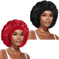 2 Pcs Extra Large Satin Hair Bonnet for Sleeping Cap for Women Men by DUOMODRAGON
