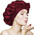 Silk Bonnet for Sleeping Women，Hair Bonnet for Sleeping Silk Night Cap for Curly/Natural Hair Skin Russet‌, Large by CraftedforExcellence