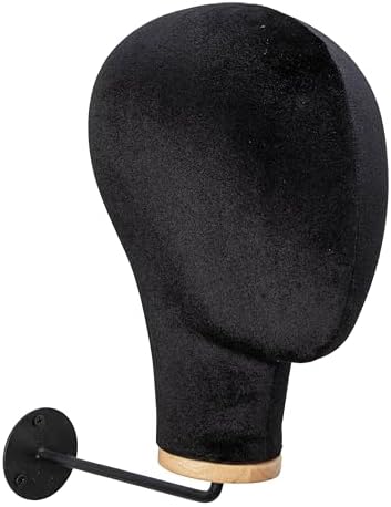 Mannequin Head Wall Mount Wig Stand, Wall Mounted Canvas Mannequin Head Stand for Wigs, Wall Mount Chrome Wig Head Stand Stylish Mannequin Head Stand Durable Wig Holder for Hats - Image 4