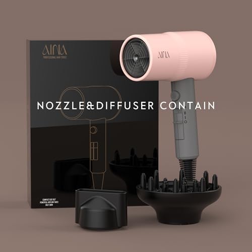 AINA Diffuser Hair Dryer Full-Featured Blow Dryer 110V/1600W(Misty Blush) - Image 5