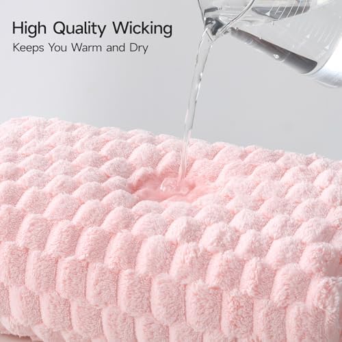 REDKISS 4 Pack Pink Bath Towels for Bathroom, Ultra Soft, 27"x55" - Image 6