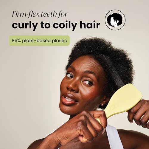 Tangle Teezer Plant-Based Ultimate Detangler Curly Hair Brush, Yellow - Image 3