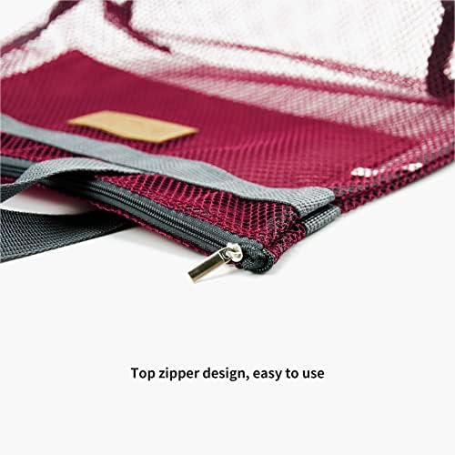TOPASION Mesh Shower Caddy Bag Portable Hanging Toiletry and Bath Organizer with Zipper for Travel, Gym, Camping, College Dorms, Beach - Image 2