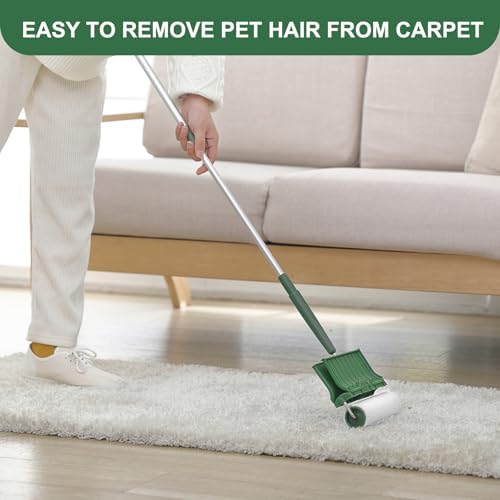 Fedicelly Large Lint Rollers Pet Hair Extra Sticky Floor, Cat Dog Hair Remover Laundry Clothes Carpet Furniture,6.3 inches Wider with 320 Sheets Giant Lint Remover Brush for Couch with Long Handle - Image 3
