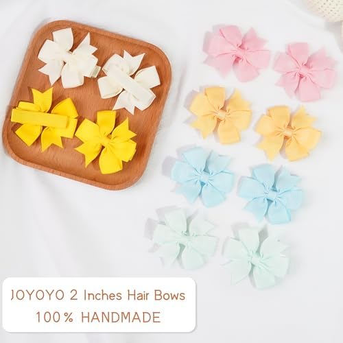 JOYOYO 50pcs Boutique Grosgrain Ribbon Pinwheel Hair Bows for Baby Girls, Toddler Bows Hair Clips Birthday Gifts In Pair - Image 5