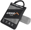 APEXUP Microfiber Travel Towel, Ultra Absorbent Quick Dry Towels, Lightweight Gym Sports Camping Towel for Workout, Yoga, Beach, Shower, Swimming (24"×12", Gray) by APEXUP