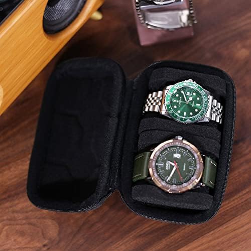 Watch Travel Case for Men and Women Portable Single Watch Storage box and Organizer for Wristwatches and Smart Watches (Black（2 slot）) - Image 4