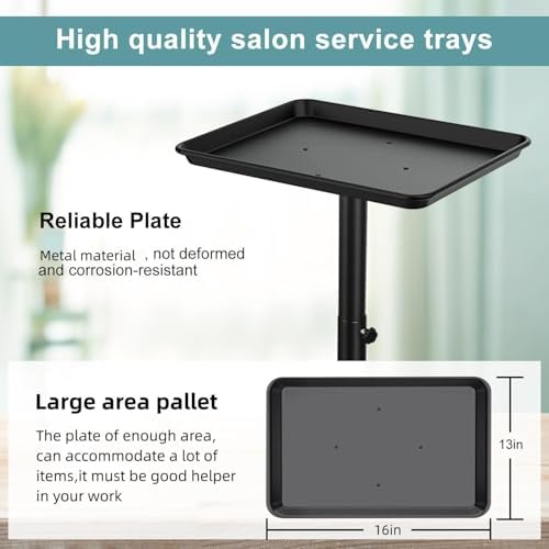 Salon Tray on Wheels, Salon Rolling Tary easy to install Black - Image 2