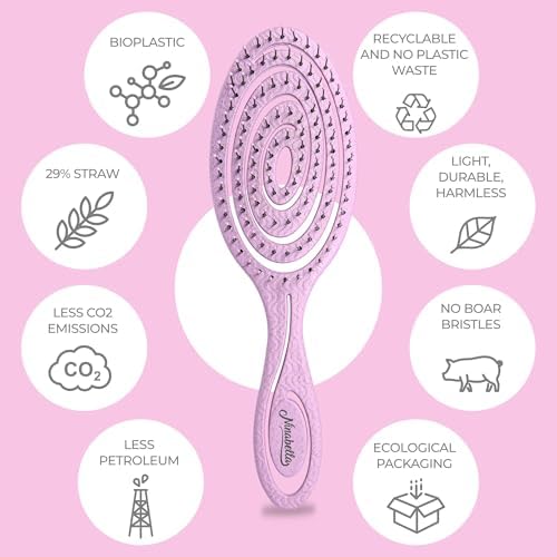 Ninabella Detangler Brush - No Tangle Hair Brush for Women, Fine, Thick and Long Hair - Hairbrush for Wet and Dry Hair, Gentle on the Scalp - Pink - Image 4