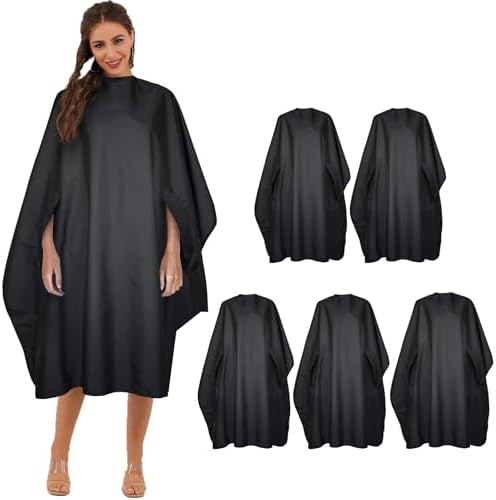 Black Professional Barber Cape Waterproof Hair Salon Cape with Metal Snap Closure Hair Cutting Cape by BSFHH