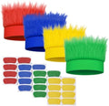 JATEBI 4 Pack Hairy Headband Crazy Hair Wigs with Stickers by JATEBI