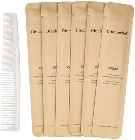 Hair Combs Bulk, 200 Pack Disposable Wheat Straw Combs by DincherBel