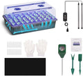 Indoor Seed Starting Kit with 60-Cell Self-Watering Tray, LED Grow Light, Timer, Humidity Dome, pH Meter for Plant Germination, Vegetables, Herbs, Flowers by Terronix