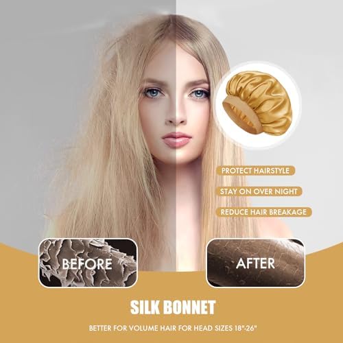 Satin Silk Bonnet for Hair, Double Layer Sleep Cap for Men & Women - Image 4
