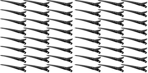 48 Packs Duck Bill Clips, Bantoye 3.35 Inches Rustproof Metal Alligator Curl Clips with Holes for Hair Styling, Hair Coloring, Black by BlackDiamond