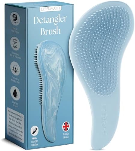 Lily England Blue Hair Brush for Smooth & Gentle Detangling on All Hair by LilyEngland