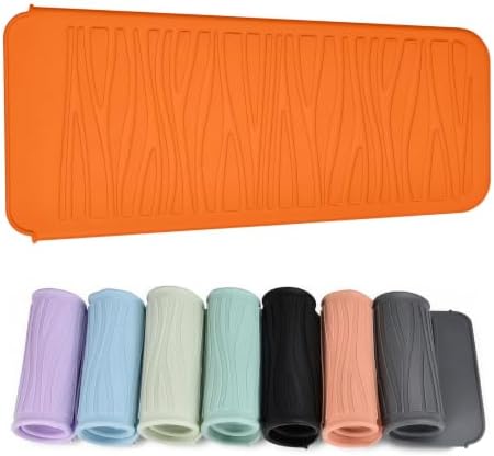 Silicone Heat Resistant Travel Pouch for Hair Styling Tools: Straighteners, Crimping Irons, Curling Wands, Flat Irons, and Waving Tools (Orange) 1 Pack by EIOKIT