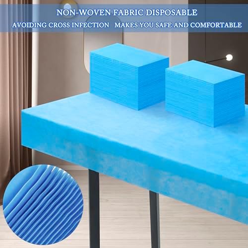 31" x 71" Disposable Bed Sheets for Massage Table Waterproof Massage Table Sheet Soft Non Woven Fabric SPA Bed Cover Breathable for Massage Beauty Tattoos 100PCS (Blue) - Image 5