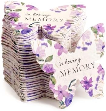 50 Plantable Butterfly Memorial Gift Tags, in Loving Memory by SeedBloom
