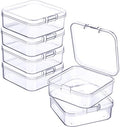 Jetec 6 Pieces Small Clear Plastic Storage Box, 2.1 x 2.1 x 0.8 Inch by Jetec