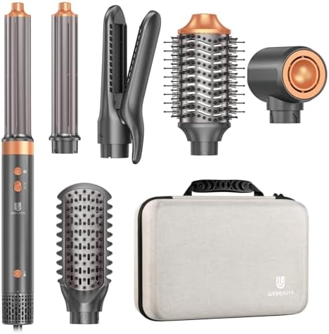 Hair Dryer Brush, Dual Voltage 7 in 1 Hot Air Auto Wrap Curler Multi Styler by TakeHairSalonHome