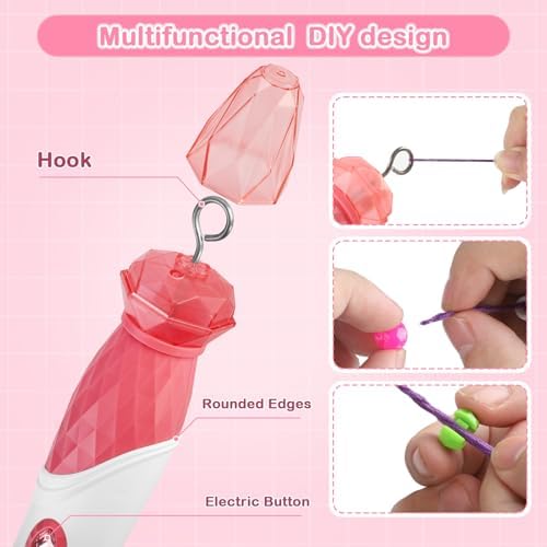 DIY Hair Salon Toys for Girls, Automatic Hair Braiding Machine & Rope Braider with Accessories, Kids Hair Styling Tool for Girls 3 4 5-12 Years Old - Image 4