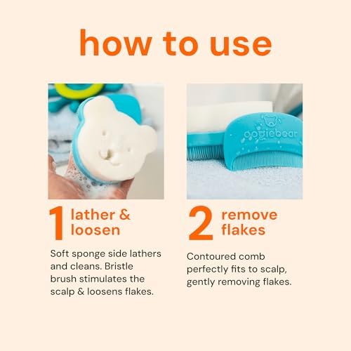 oogiebear Cradle Cap Brush Kit, 5 Piece, Includes 2 Replacement Sponges - Image 5