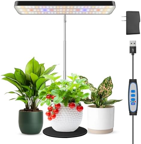 Grow Lights for Indoor Plants,11in Full Spectrum Desk Growing Lamp by Wiaxulay
