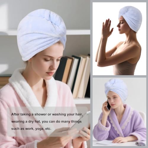 Microfiber Hair Drying Towel Wrap,Hair Turbans Towel for Wet Hair - Image 5