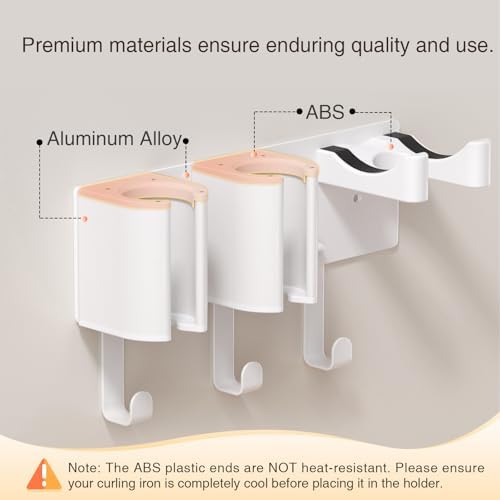 Hair Tool Organizer Wall Mount, Hair Dryer & Curling Iron Storage - Image 5