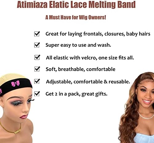 2 Pcs Elastic Bands for Wig, Lace Melting Bow Tie Band, Edge Wrap to Lay Edges (Pack of 2) - Image 2
