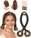BONNET QUEEN Heatless Hair Curler for Heatless Curls Overnight, All-in-One Sleepy Tie Satin Curling Rod, Hair Curlers to Sleep In, Overnight Blowout Rods, Hair Rollers for Women Long Hair, Leopard by BonnetQueen