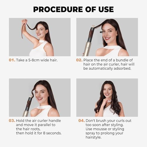 OKWRAP 5-in-1 Hot Air Styler & Blow Dryer Brush Set - 700W Gentle Temperature Hair Multi-Styler with Auto-Wrap Curlers & Round Brush for Fine, Thin, or Damaged Hair, 100-120V US Outlet Only - Image 3